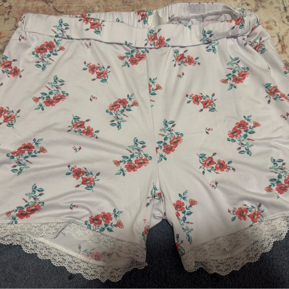 Floral Lace Trim Women's Pajama Set - Picture 4 of 4